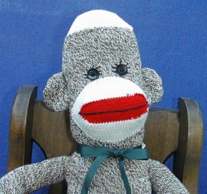 sock monkey head